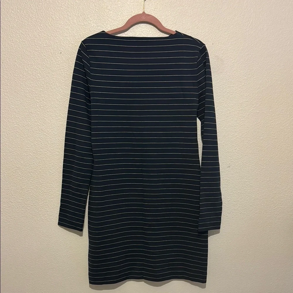 Kate Spade Saturday Navy Striped Asymmetrical Neck Mini Dress Preppy